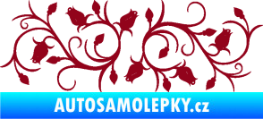 Samolepka Květina dekor 010 levá růžičky bordó vínová