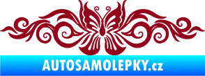 Samolepka Květina dekor 017 motýl bordó vínová