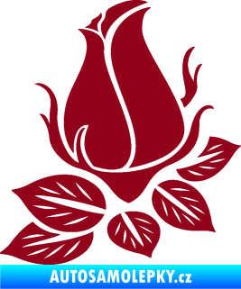 Samolepka Květina dekor 018 levá růže bordó vínová