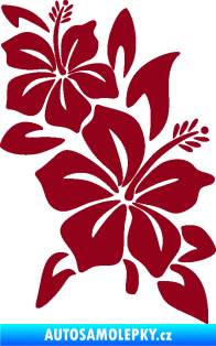 Samolepka Květina dekor 033 pravá ibišek bordó vínová