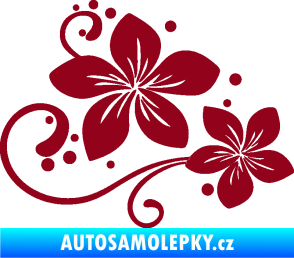 Samolepka Květina dekor 035 pravá bordó vínová
