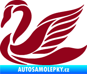 Samolepka Labuť 005 levá bordó vínová