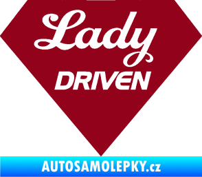 Samolepka Lady driven diamant bordó vínová
