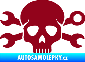 Samolepka Lebka 030 pravá mechanik bordó vínová