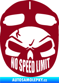 Samolepka Lebka 043 motorkář bordó vínová