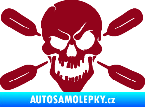 Samolepka Lebka 053 levá s pádly bordó vínová