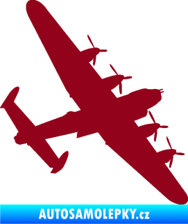 Samolepka Letadlo 022 pravá bombarder Lancaster bordó vínová