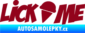 Samolepka Lick me nápis bordó vínová