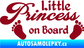 Samolepka Little princess on board 002 nápis s nožičkami bordó vínová