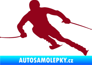 Samolepka Lyžař 012 levá bordó vínová