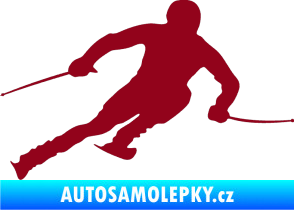 Samolepka Lyžař 012 pravá bordó vínová