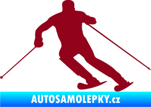 Samolepka Lyžař 021 levá bordó vínová