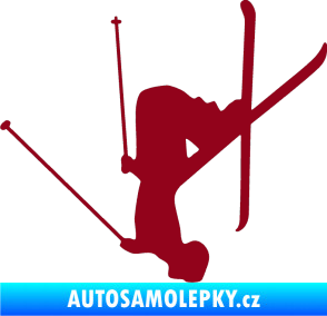 Samolepka Lyžař 023 levá bordó vínová
