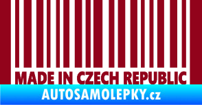 Samolepka Made in Czech republic čárový kód bordó vínová