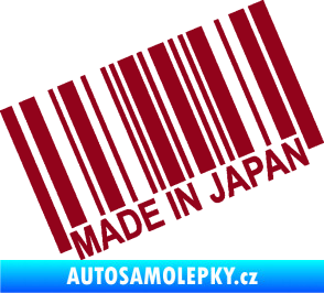 Samolepka Made in Japan 003 čárový kód bordó vínová