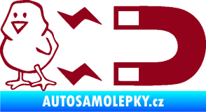 Samolepka Magnet na ptáky levá bordó vínová