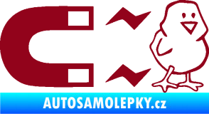 Samolepka Magnet na ptáky pravá bordó vínová