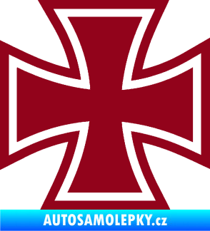Samolepka Maltézský kříž 001 bordó vínová