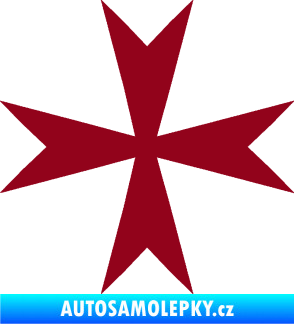 Samolepka Maltézský kříž 002 bordó vínová