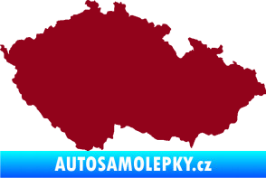 Samolepka Mapa České republiky 001  bordó vínová