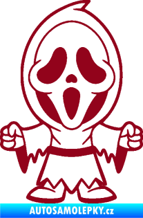 Samolepka Maska 002 pravá vřískot bordó vínová