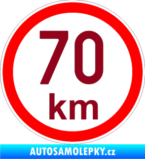 Samolepka Maximální rychlost 70km - nejvyšší konstrukční rychlost bordó vínová