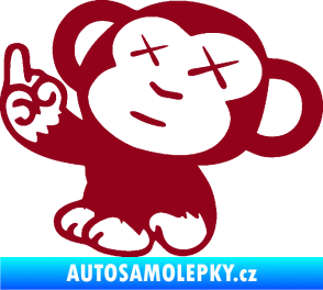 Samolepka Monkey Fuck Off JDM levá bordó vínová