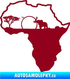 Samolepka Motiv Afrika 002 slon bordó vínová