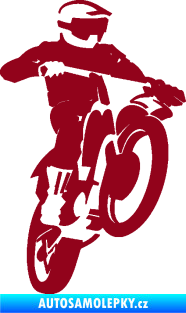 Samolepka Motokros 001 pravá bordó vínová