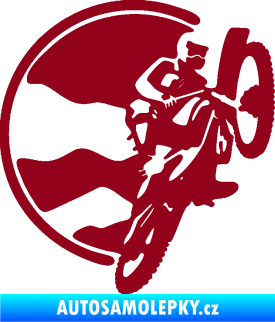 Samolepka Motokros 002 pravá bordó vínová