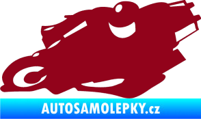 Samolepka Motorka 007 levá silniční motorky bordó vínová