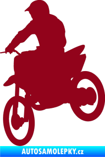 Samolepka Motorka 014 levá motokros bordó vínová