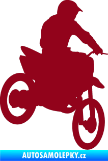 Samolepka Motorka 014 pravá motokros bordó vínová