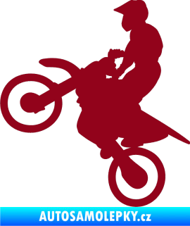 Samolepka Motorka 024 levá motokros bordó vínová