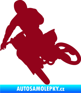 Samolepka Motorka 025 levá motokros bordó vínová