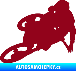 Samolepka Motorka 026 levá motokros freestyle bordó vínová