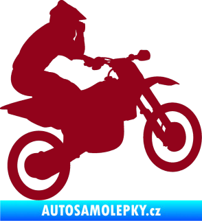 Samolepka Motorka 027 pravá motokros bordó vínová