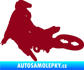 Samolepka Motorka 028 levá motokros bordó vínová