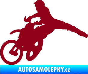 Samolepka Motorka 030 levá motokros bordó vínová