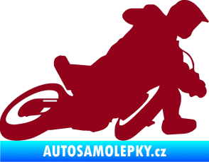 Samolepka Motorka 039 pravá motokros bordó vínová