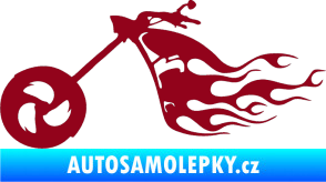 Samolepka Motorka 042 levá plameny bordó vínová