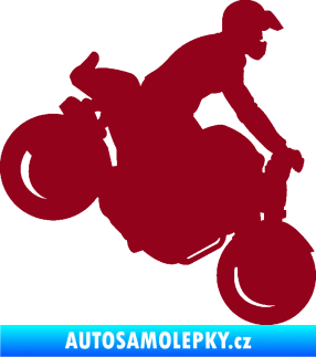Samolepka Motorka 044 pravá motokros bordó vínová