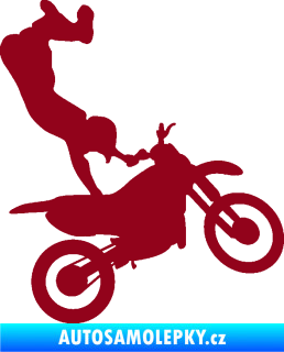 Samolepka Motorka 047 pravá motokros freestyle bordó vínová