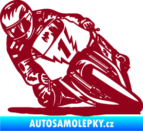 Samolepka Motorka 051 levá bordó vínová