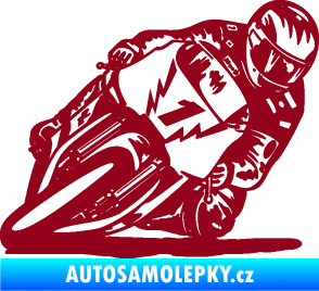 Samolepka Motorka 051 pravá bordó vínová