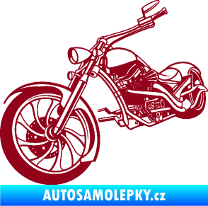 Samolepka Motorka chopper 002 levá bordó vínová