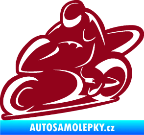 Samolepka Motorkář 011 levá bordó vínová