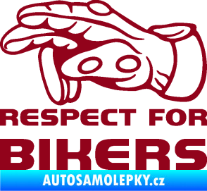 Samolepka Motorkář 014 levá respect for bikers bordó vínová