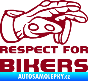 Samolepka Motorkář 014 pravá respect for bikers bordó vínová