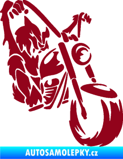 Samolepka Motorkář 015 pravá harley bordó vínová